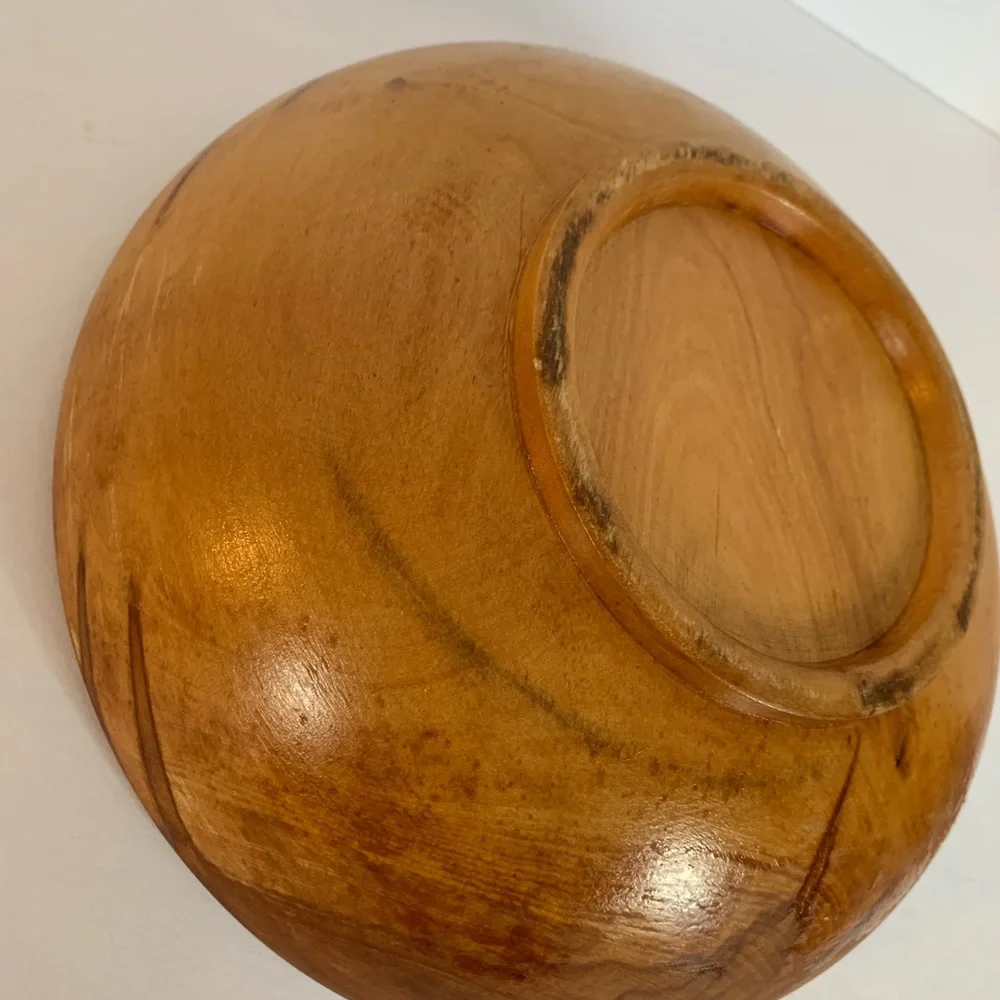 Vintage Wooden Bowl Primitive Rustic Unmarked